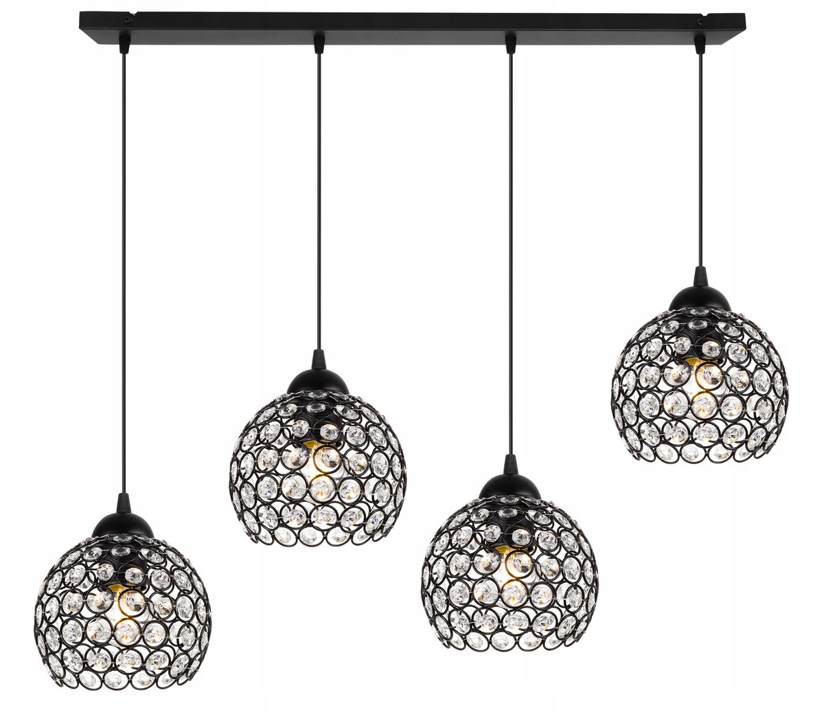 Luxe Kristallen Plafondlamp Zwart - Glamour Stijl