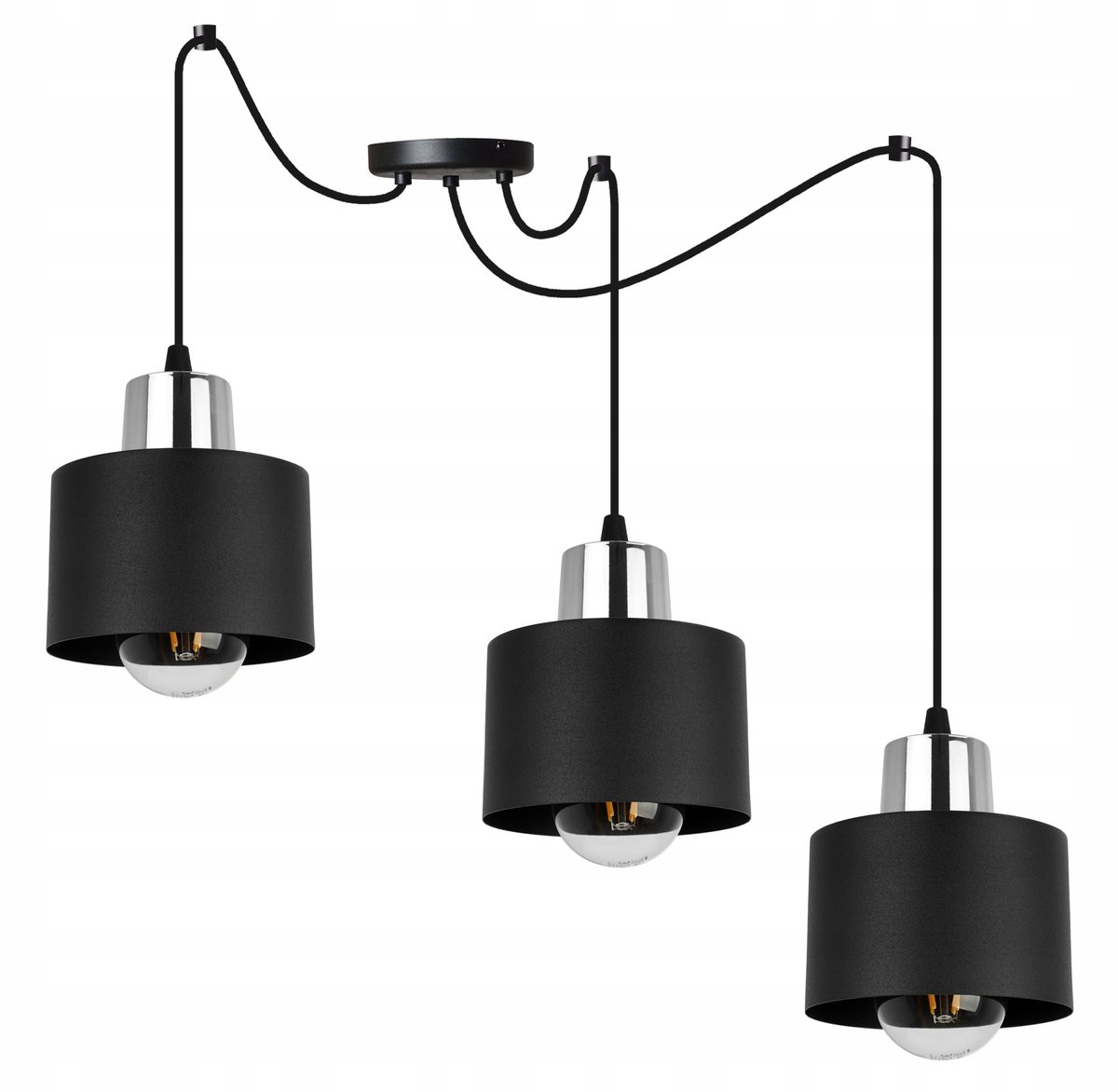 Hanglamp Spider Panta Zwart Metaal 3 lichtpunten E27 Loft