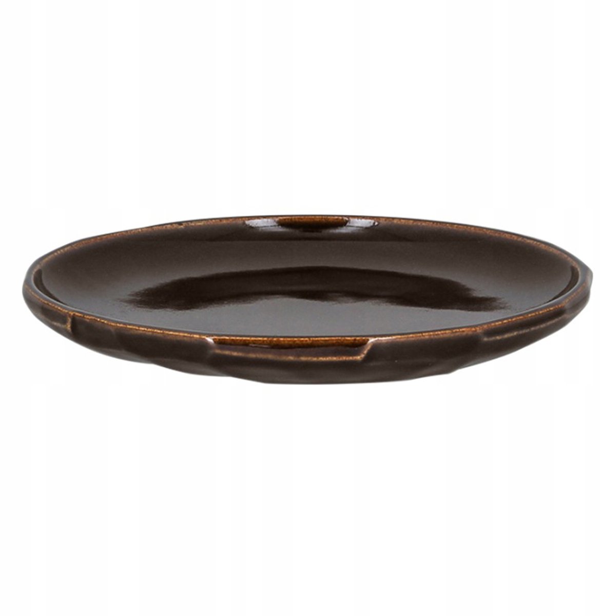 RAK SCHETSEN Platte 20 cm - Brons, Gebogen Porselein