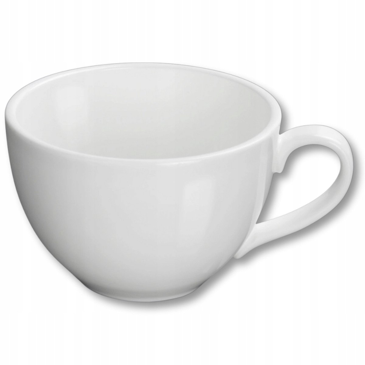 Wilmax Grote Porseleinen Mok 420 ml - Wit, voor Koffie & Thee