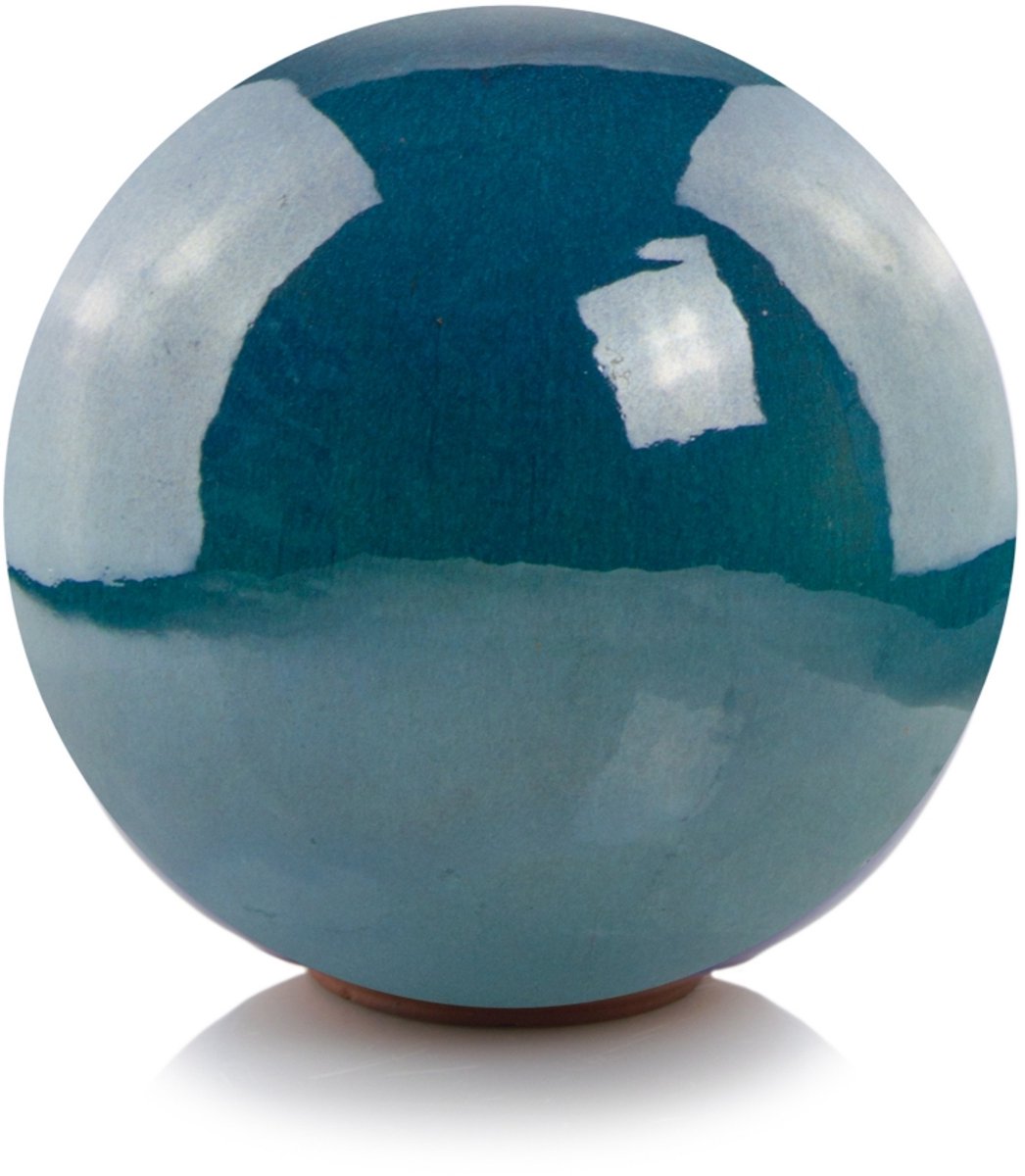 Turquoise Keramische Tuinkogel Decoratief 25x25 cm