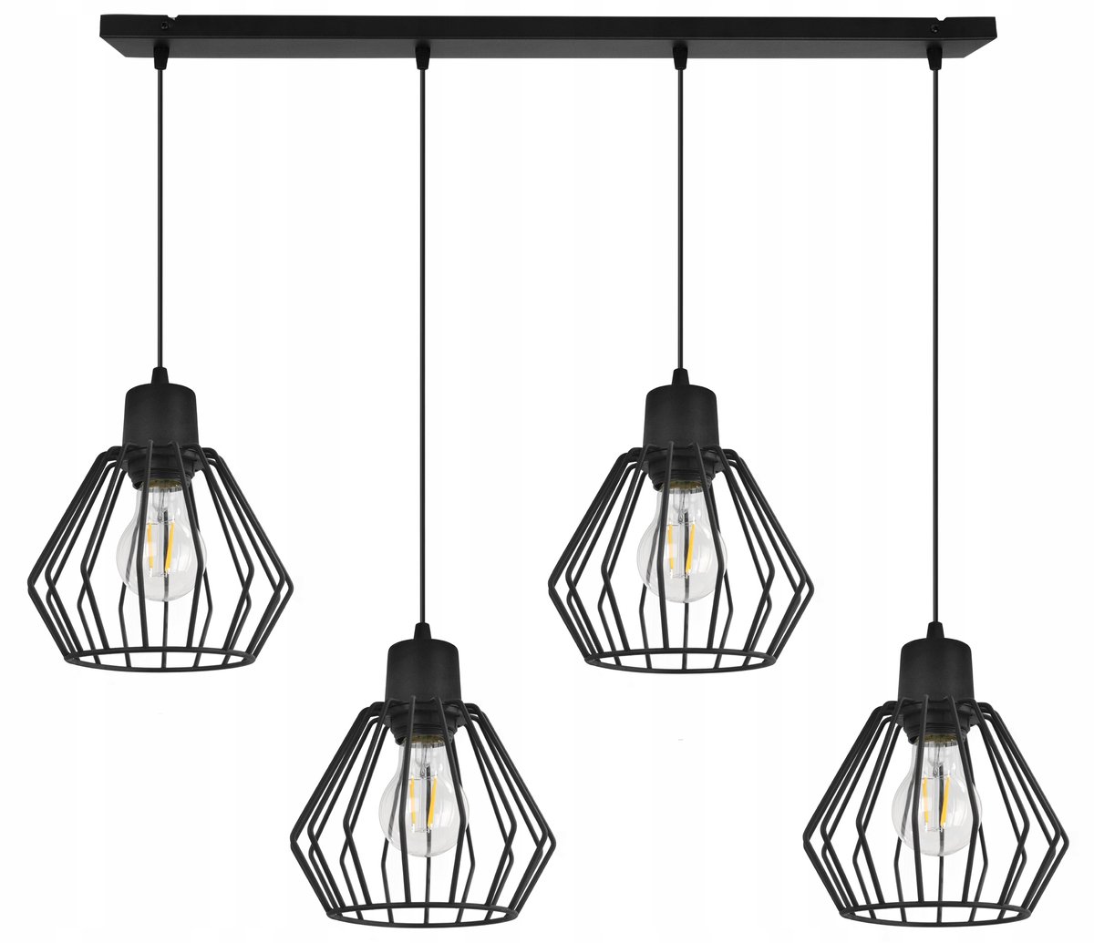 Nuvola Hanglamp Zwart Metaal E27 4 lichtpunten Modern Loft