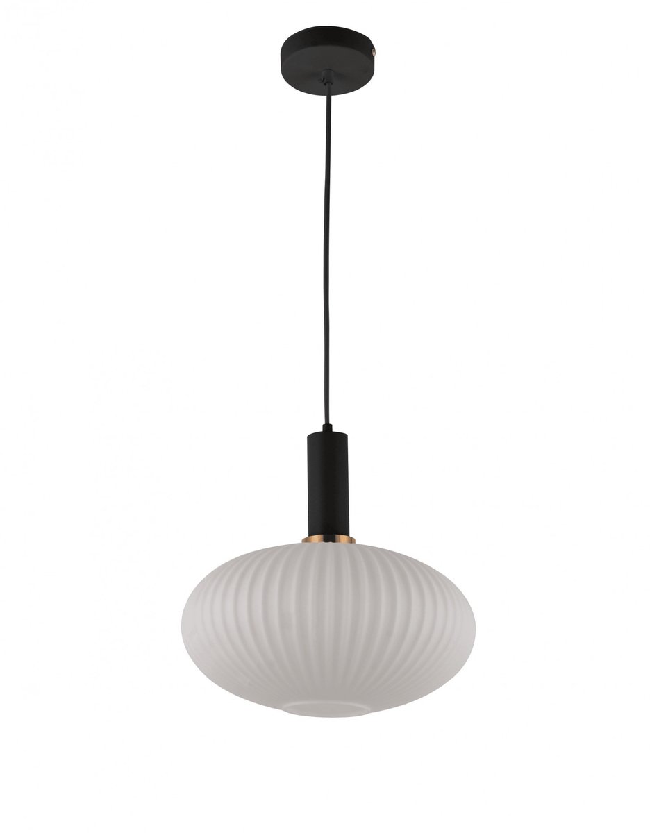 Lumina Deco Flori Hanglamp - Zwart/Wit Glas & Metaal, E27