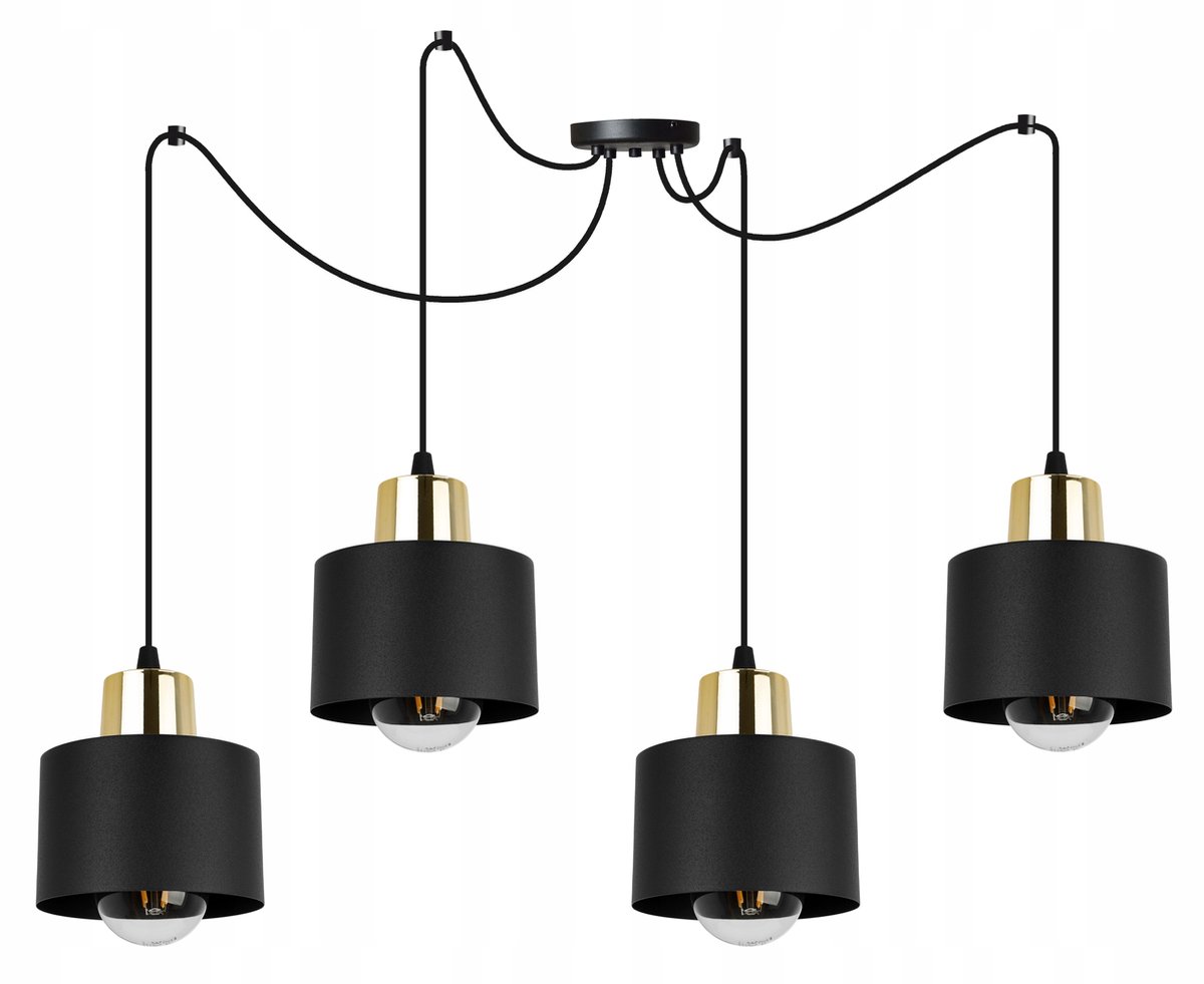 Zwarte Metalen Hanglamp Spider Panta 2003/4 E27 Loft