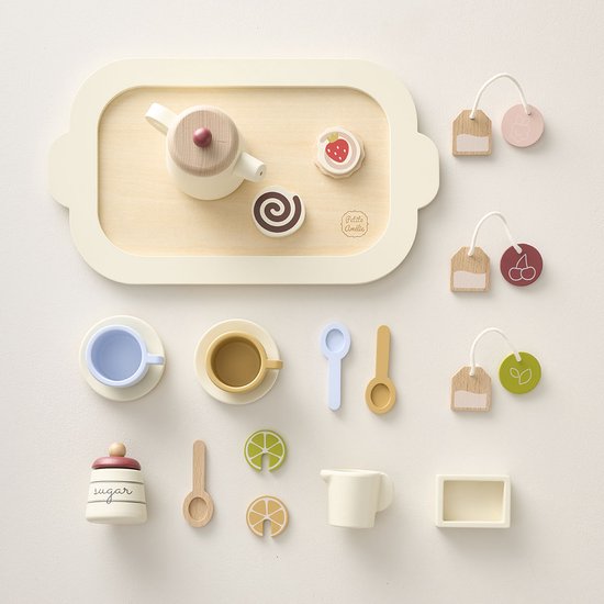 Service à Thé en Bois Petite Amélie - 19 Pièces - Noisette