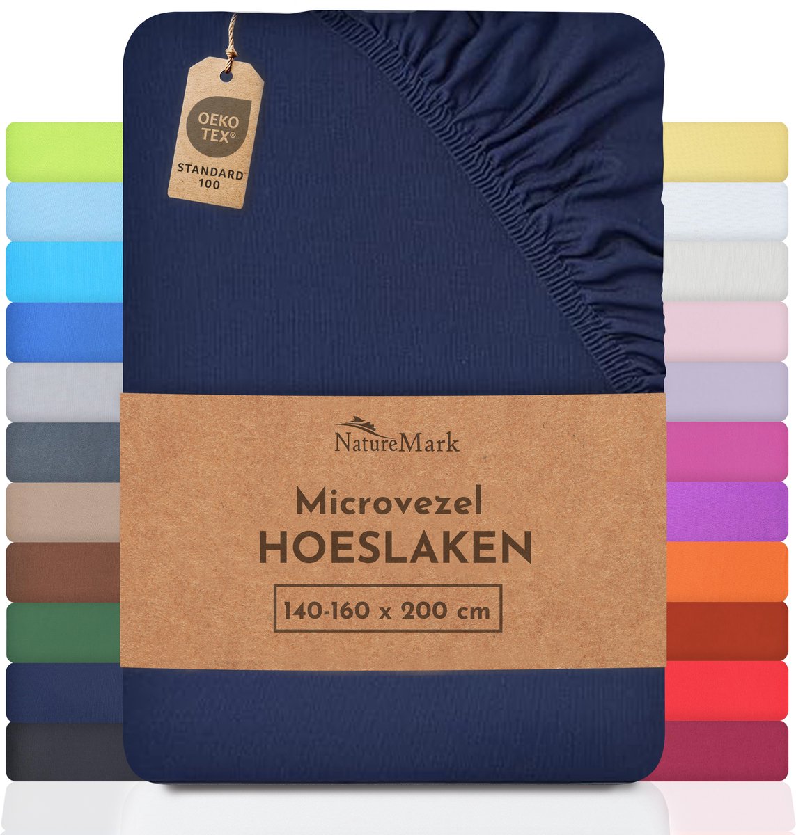 NatureMark Microvezel hoeslaken in vele maten en kleuren, Marineblauw, foto 2