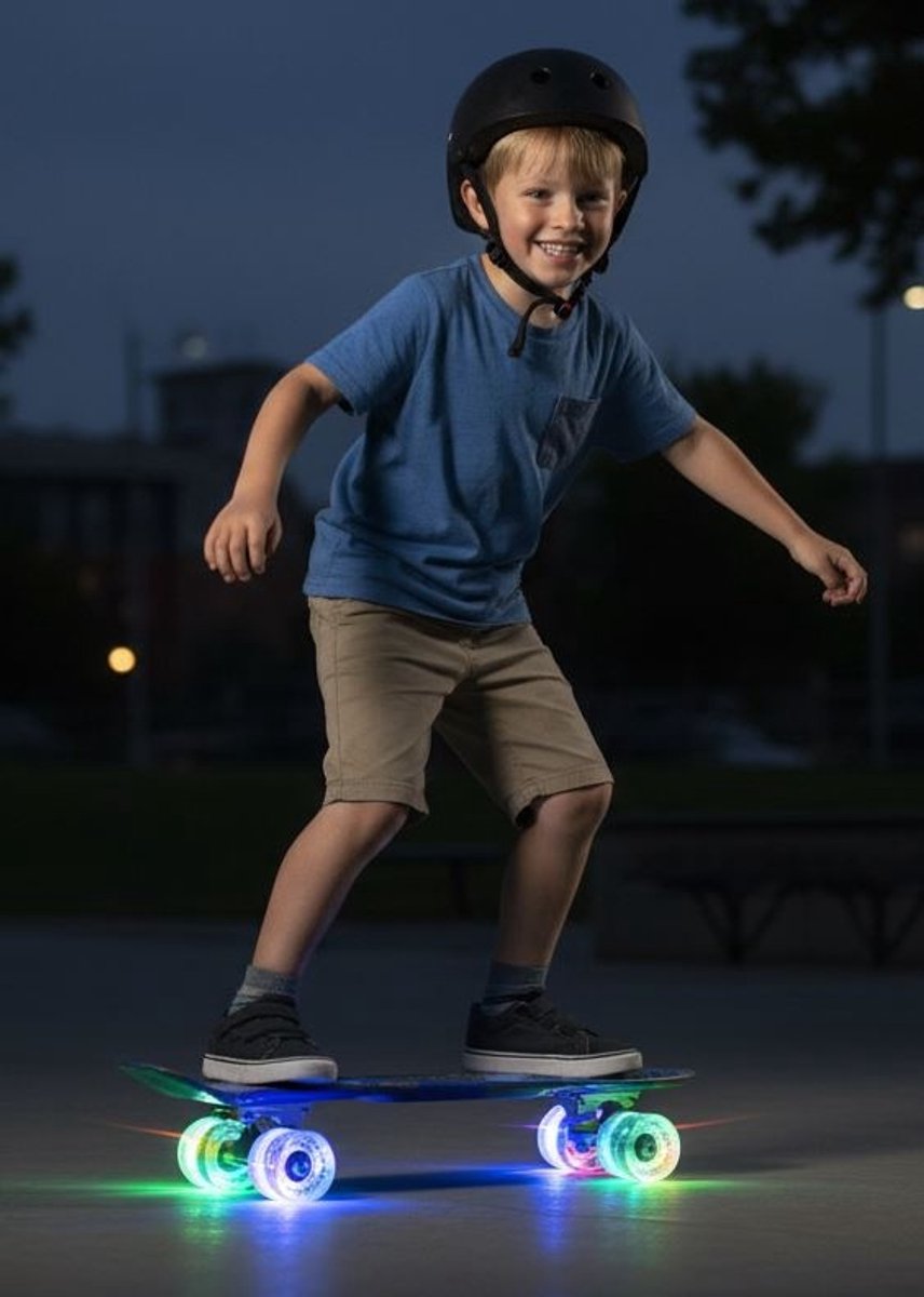 Sajan - Skateboard - LED - Penny board - Camouflage Blauw - 22.5 inch - 56cm - Skateboard met Verlichting — afbeelding 3