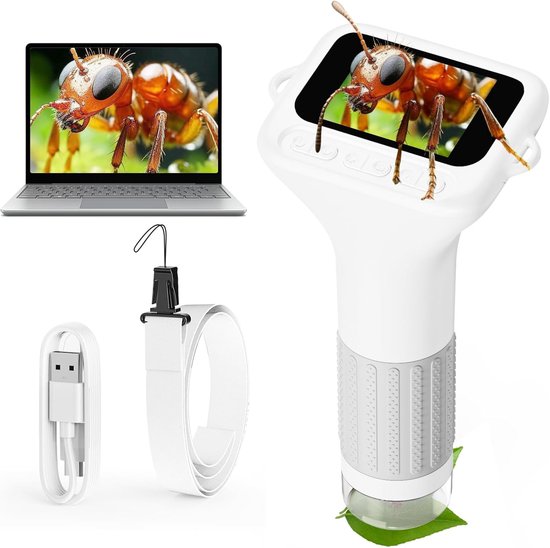 Klever Kits Microscoop Explorer Set voor kinderen, 2-in-1 speelgoed voor wetenschappelijke experimenten met draagbare microscoop en