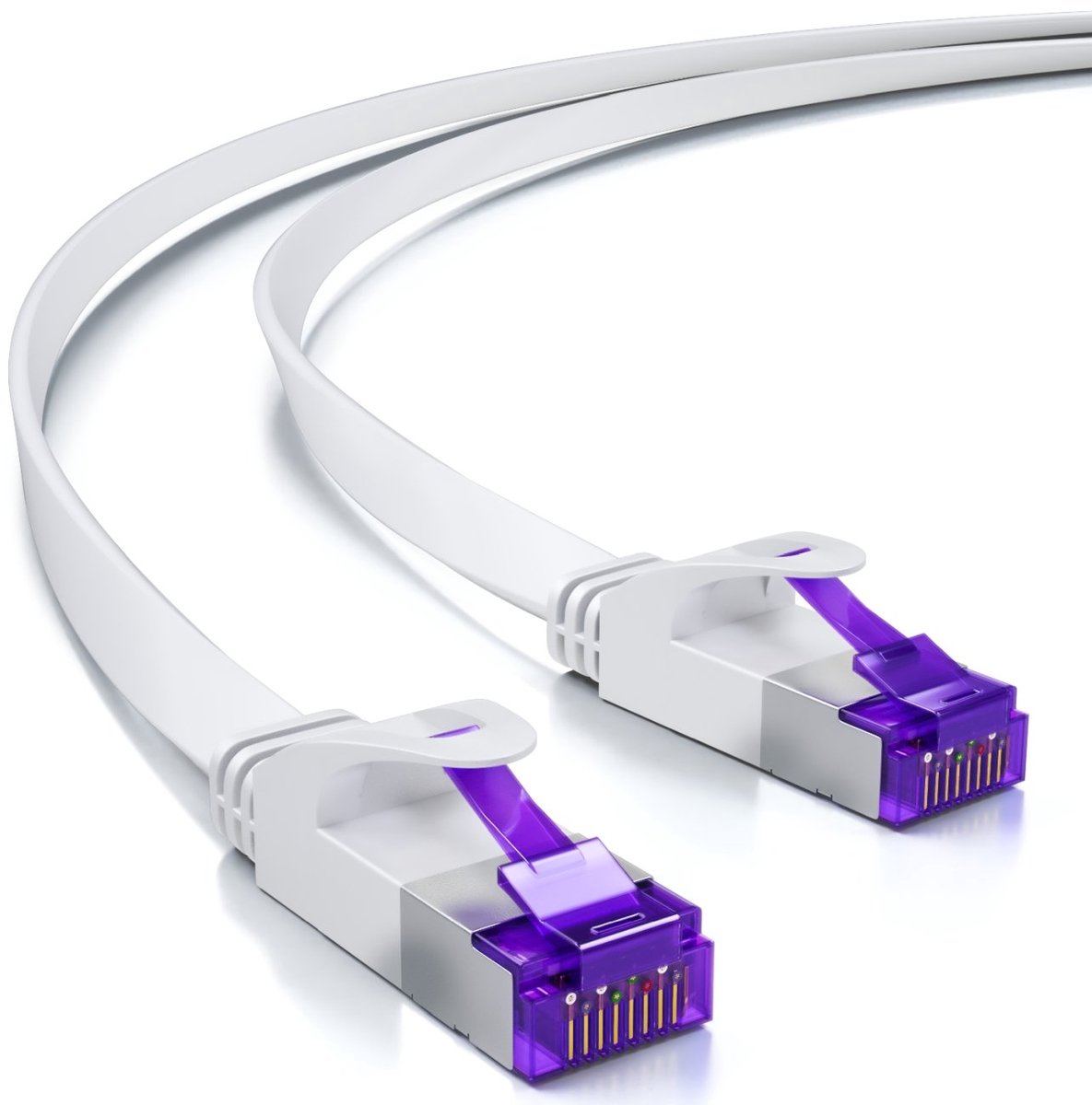 Image of 10m RJ45 Patchkabel CAT7 Netwerkkabel U/FTP - Slank Gigabit Ethernet LAN-Kabel - Wit