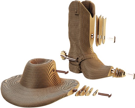 CARTONIC- Western- Puzzle 3D - Jouets - DIY- Créatif - Carton - Pour enfants et adultes