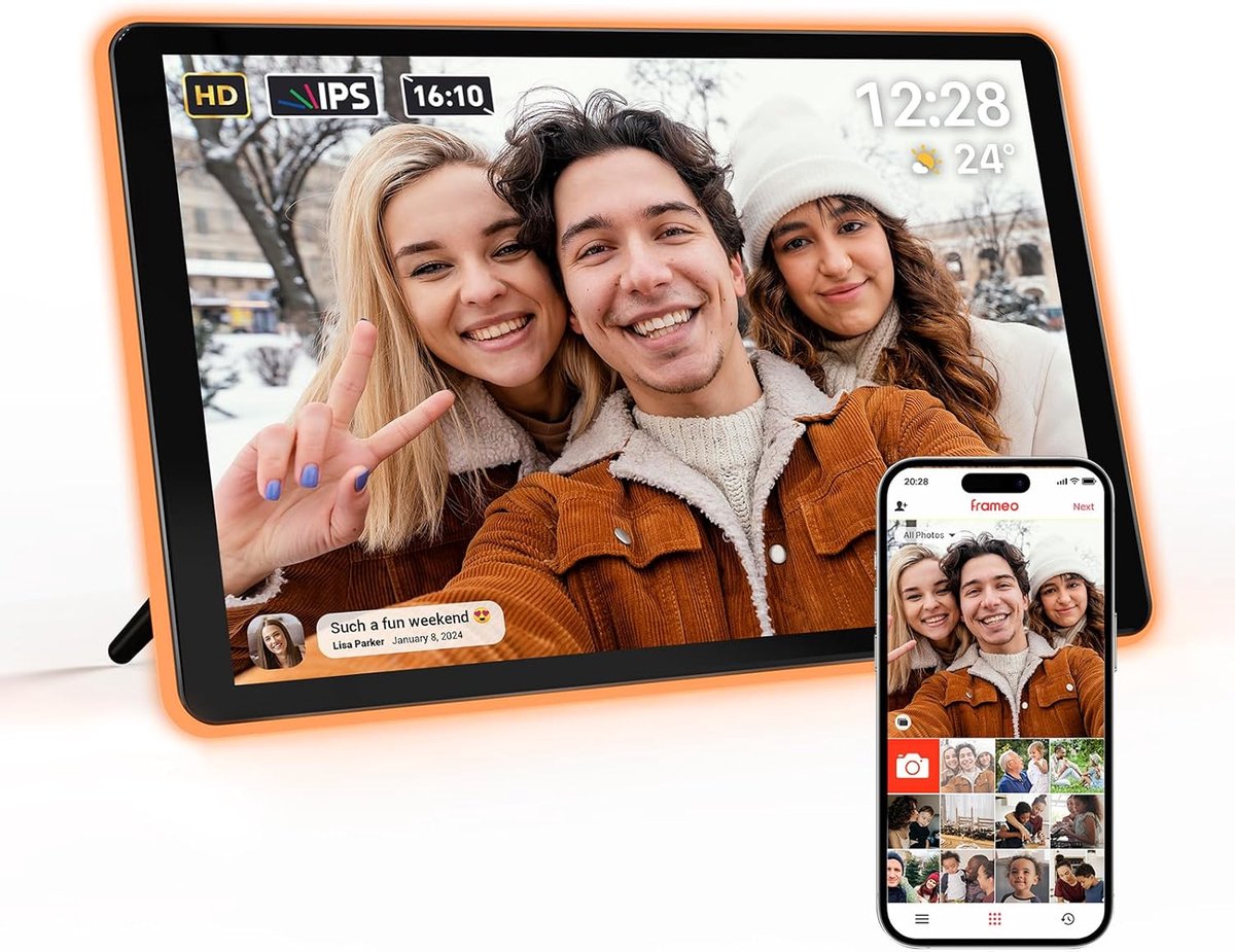 Digitale Fotolijst 10,1 inch met IPS-Touchscreen en Wifi, 32 GB Opslag, Foto's en Video's Delen