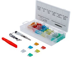 Assortiment Auto Zekeringen - Steekzekeringen - Standaard - Inc. Zekeringtester en Zekeringtrekker - 92 Delig - BGS8124