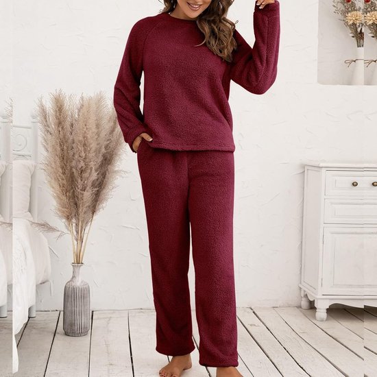 Thermisch winterpak voor dames met bovendeel en broek van fleece, koude