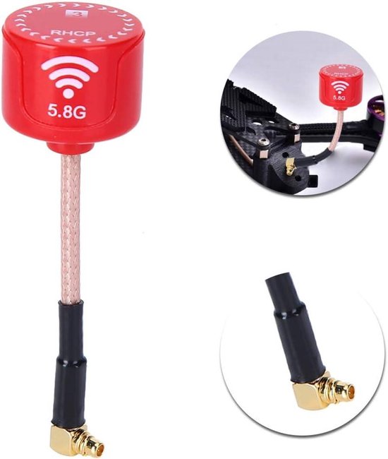 Antenne 5.8GHz 3dBi LHCP Haute Performance Pour Drone FPV – Connecteur UFL – Rouge