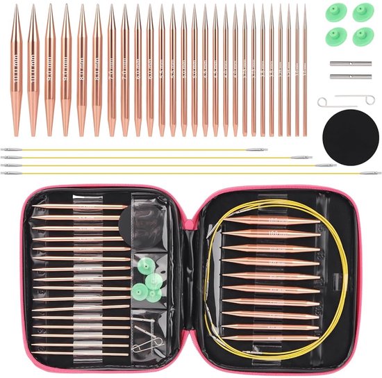 LYKKE Verwisselbare Rondbreinaalden Set Blush, Magenta, 9 cm - Bestel hier goedk
