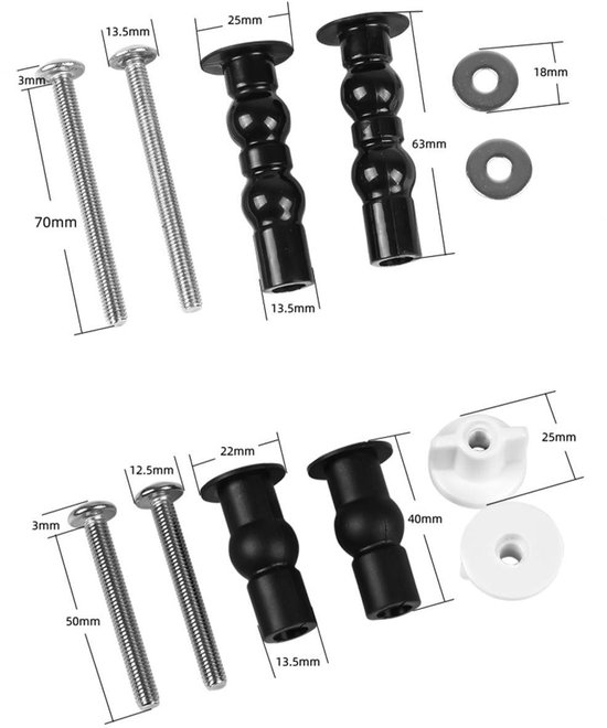 Toiletbril bevestigingsbouten, wc-bril scharnierbouten vervanging bout schroeven bevestigingsset reparatiegereedschap