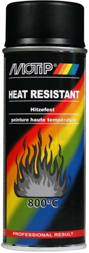 Bombe de peinture Motip pour Auto Noir mat 800° / 400ml / M04031 Neuf