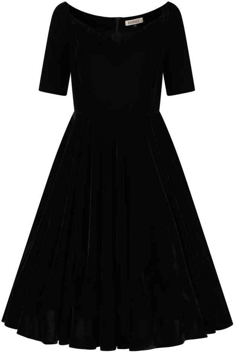 Banned - Amalia Swing Flare jurk - S - Zwart