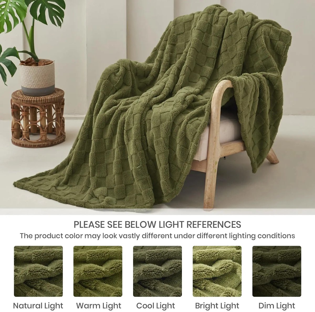Aafinity plaid - Kleed - Deken - Bank Deken - Deken algemeen - Zacht en Donzig - wasbaar in de wasmachine - Groen - 130 cm x 150 cm — cadeau in Wonen & Interieur - foto 3