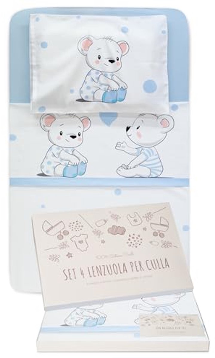 Image of 4-delige beddengoedset van 100% katoen voor wieg en cosleeping