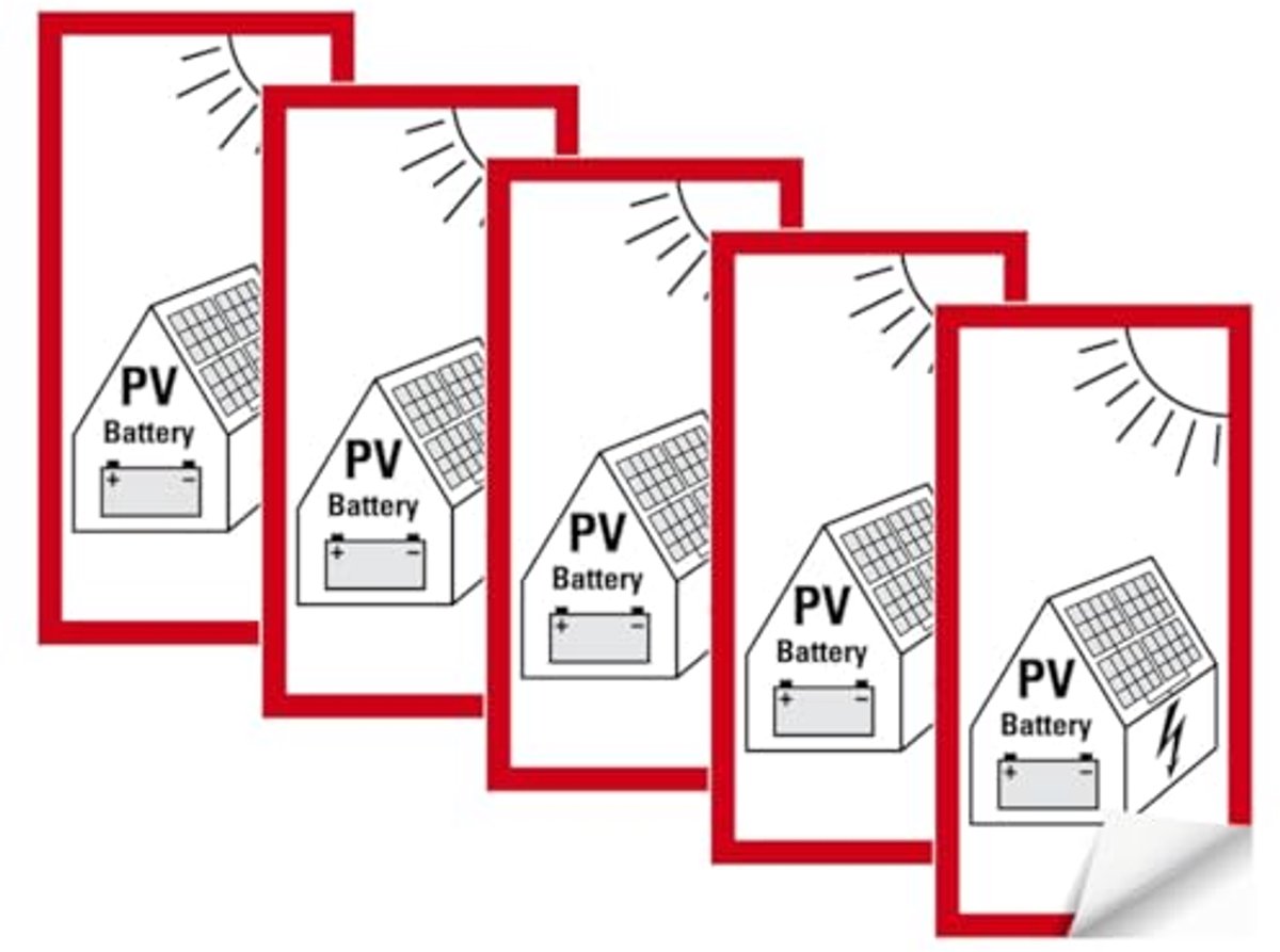 Set van 5 Weerbestendige Zonnepaneel Stickers - Zelfklevend voor Kleine PV-Installaties