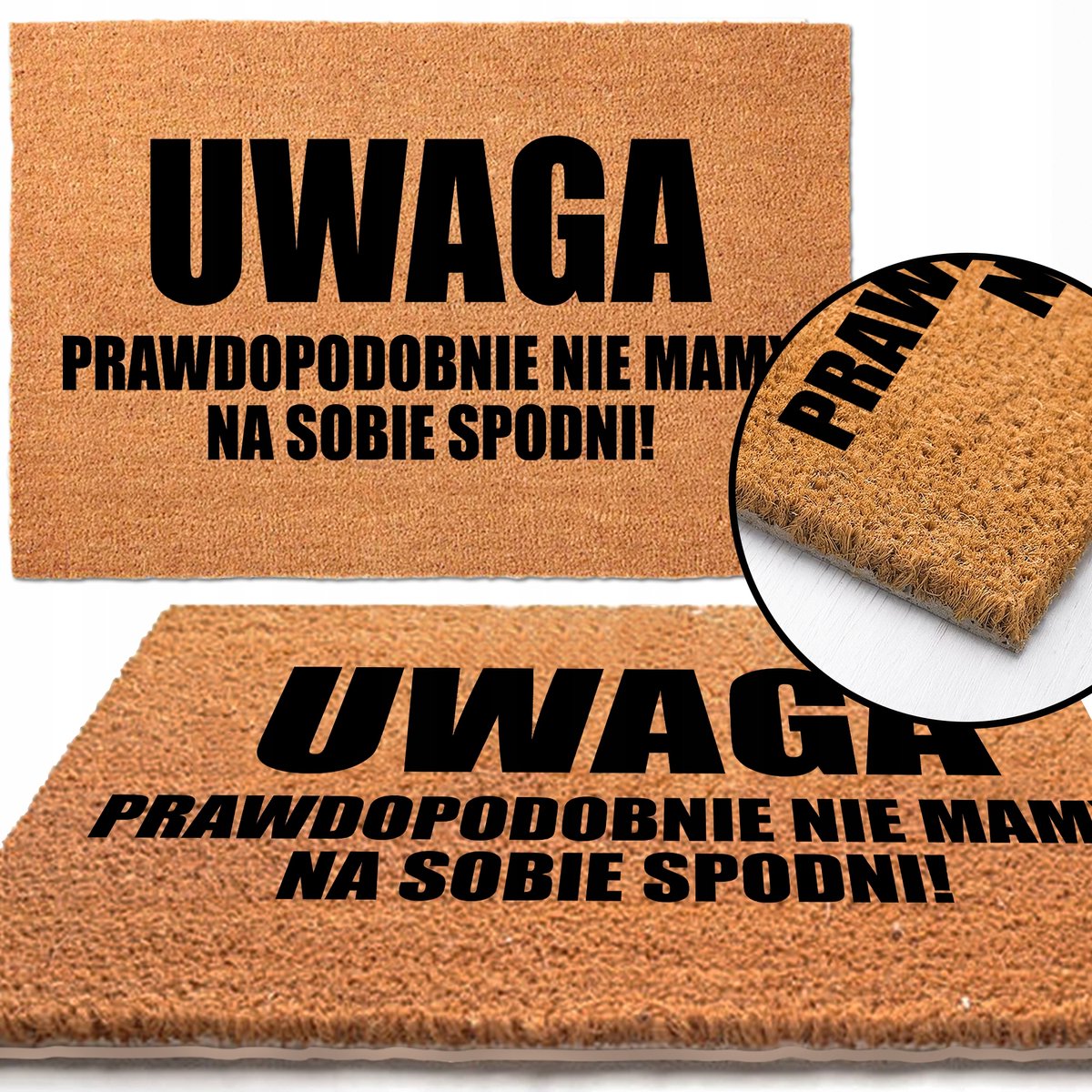 Kokosmat 40x60cm met tekst 'Niet in mijn broek' - Antislip