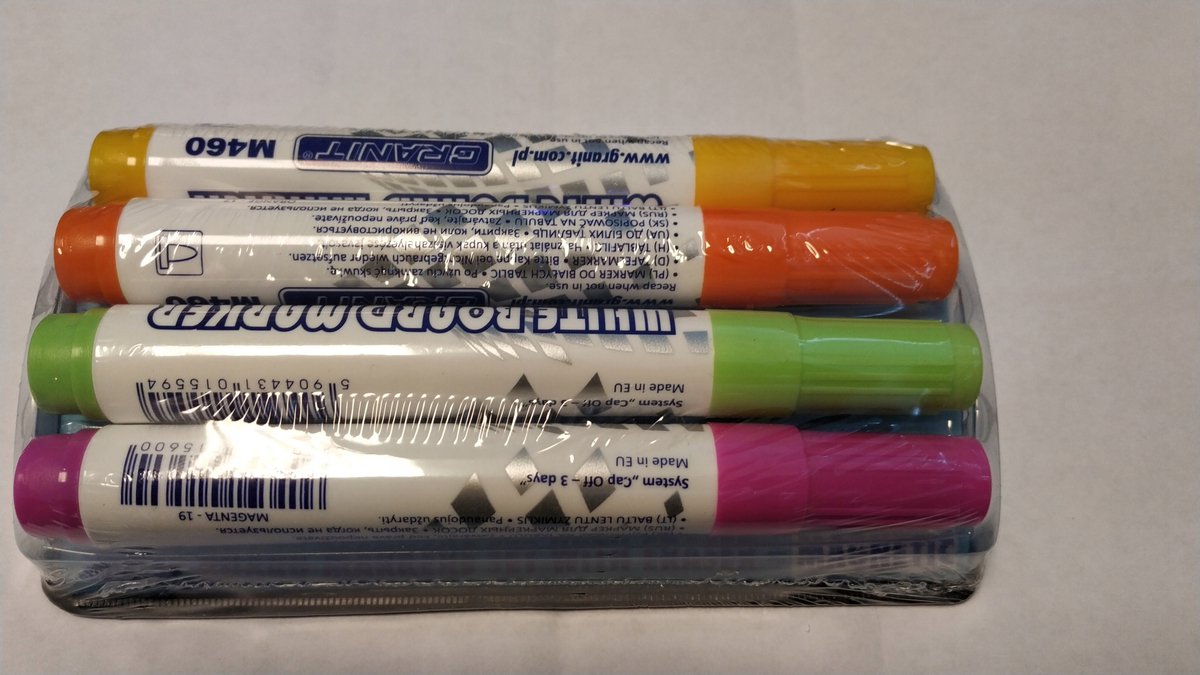 Granit Whiteboard Markers 4 pastelkleuren met magnetische gum