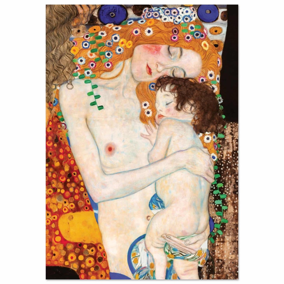 Gustav Klimt - The three ages of the woman Poster 70x100 cm - exclusief lijst