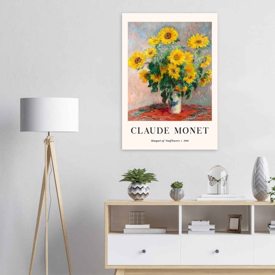 Affiche Claude Monet - Bouquet de Tournesols - 50x70 cm / 20x28″ - Décoration Salon - Décoration Chambre - Décoration - Décoration murale - Décoration murale Salon - Décoration murale Chambre - Décoration murale - Décoration murale Salon