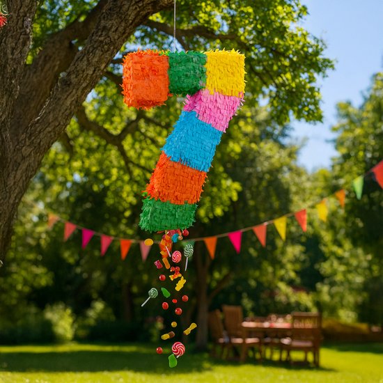Relaxdays mini pinata cijfer 9, verjaardagspinata, voor kinderen en volwassenen, 20 x 15 x 4 cm, jubileum, kleurrijk