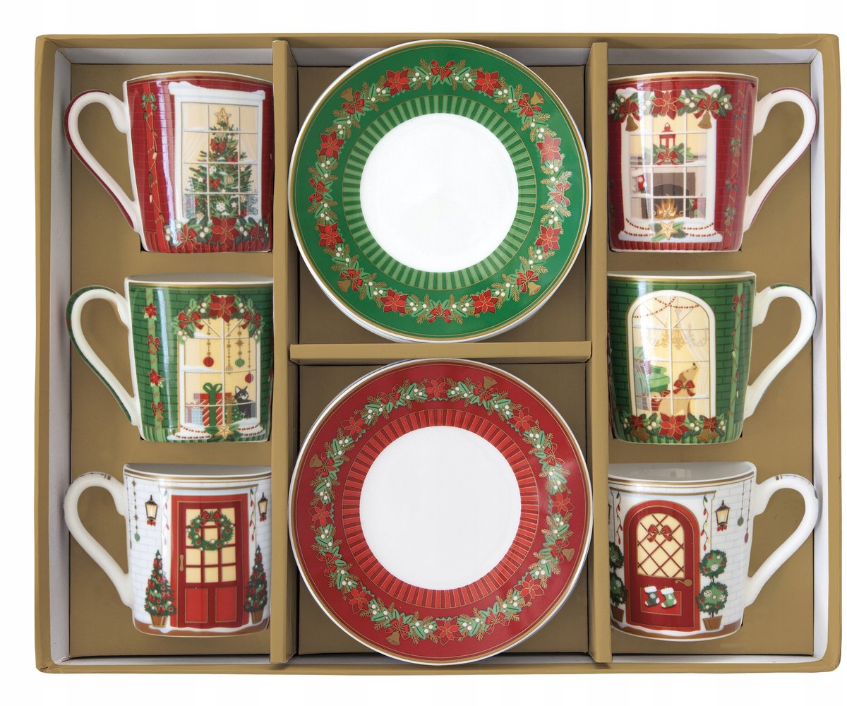Easy Life Kerstkopjes & Schotels Set 6x100ml - Festive Avenue
