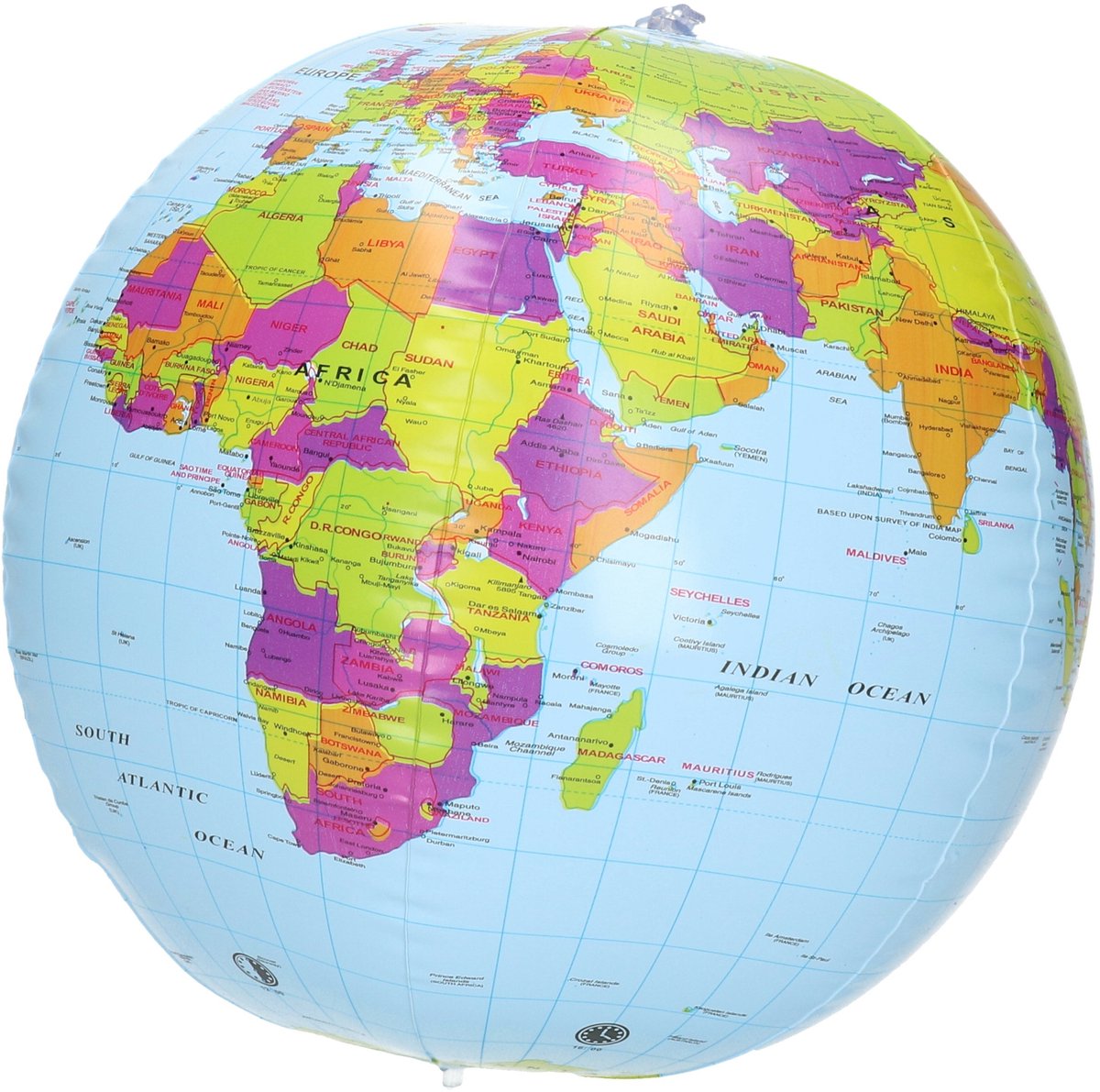 Bullet Opblaasbare strandbal - wereldbol - Globe - De aarde - PVC - Dia 26 cm - cadeau