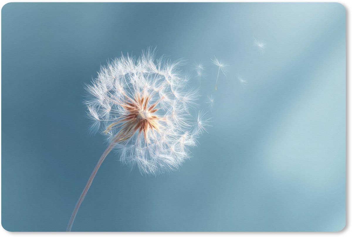 Muismat 27x18 cm - Mousepad Paardenbloem - Wind - Blauw - Muismatten