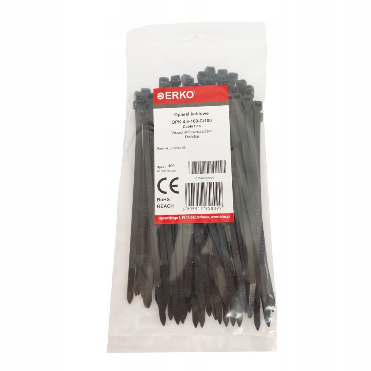 Zwarte Kabelbinders 4,8x160mm - 100 st