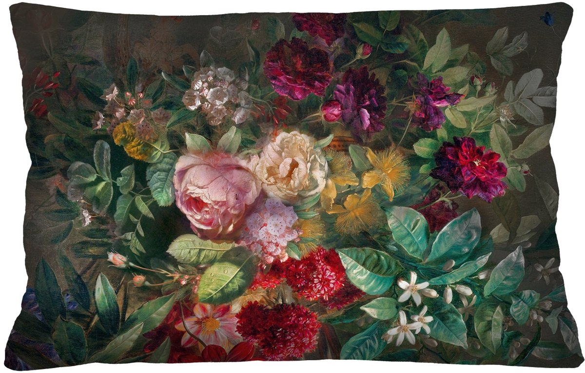 Zachte Velours Sierkussen Elegance 40x60cm - Boeket Print