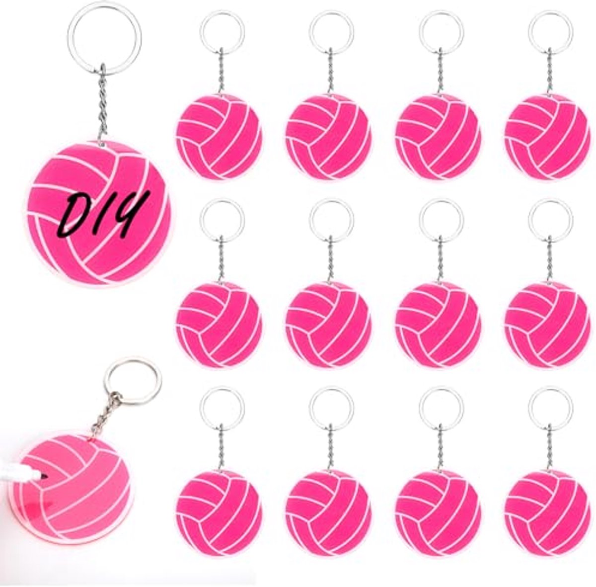 Volleybal Sleutelhangers - Set van 12 - Unieke Sportcadeaus voor Feesten en Verjaardagen
