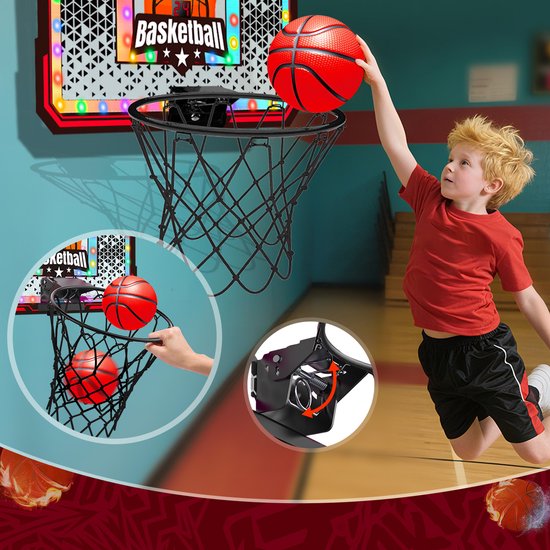 Cerceau de basket-ball pour , panier de basket-ball avec tableau d'affichage électronique – Décoration de chambre de garçon, ensemble de jeu de sport, accessoires de sport pour la maison, la