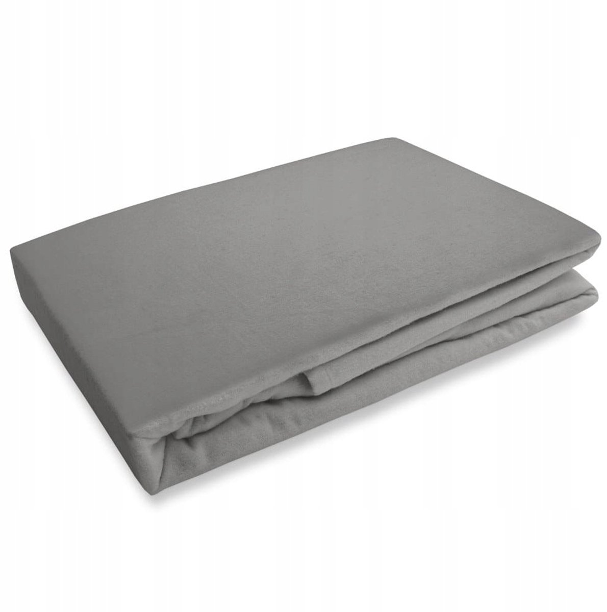 Merkloos Flanel Hoeslaken met Elastiek 140x200 cm - Grijs
