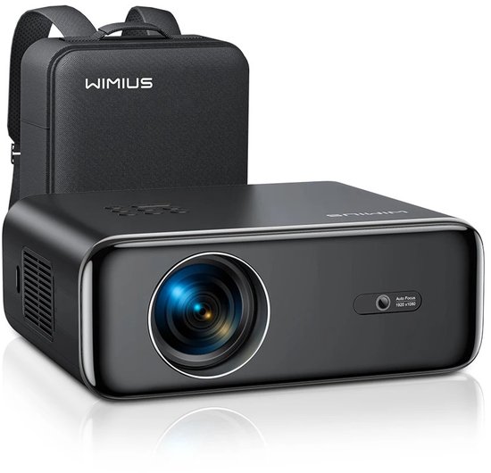 Beamer - Projector - Mini Projector - 4K - FHD 1080P - 26000 Lumen - Auto Focus & Keystone - WIFI 6 & Bluetooth – Draagbare - Home Theater Beamer – EU Plug - Zwart