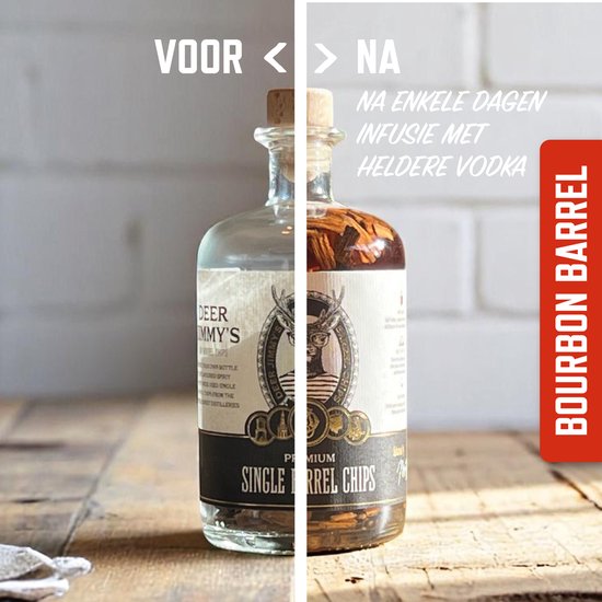 Deer Jimmy’s® Make Your Own Whiskey / Legendary Drink – Batch 23: Whiskey Kentucky Bourbon Barrel Chips – Maak je eigen drank met eiken houtsnippers van een premium whiskey vat