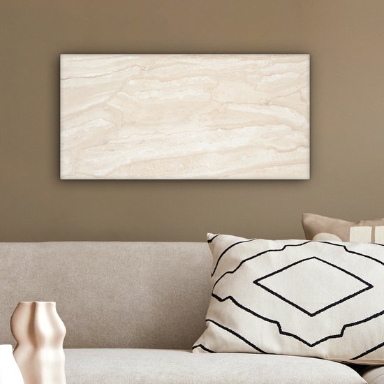 Toile Peinture Marbre - Citron Vert - Sable - Texture - 40x20 cm - Décoration murale