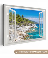 Peintures sur Toile See Through - Mer - Rochers - 180x120 cm - Décoration murale XXL