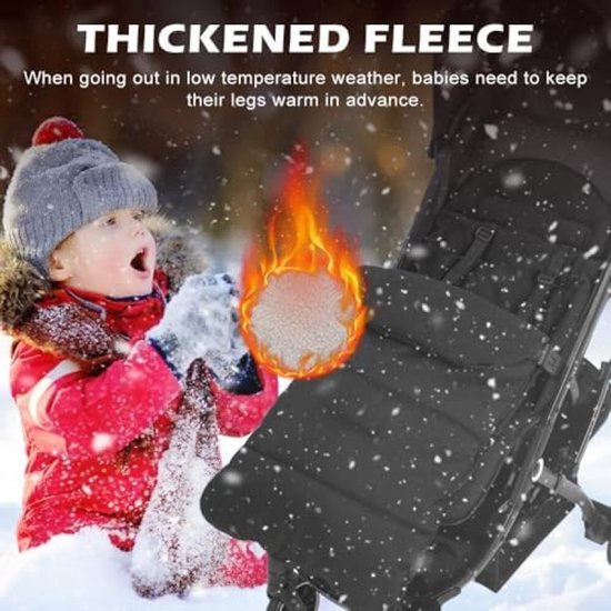 PromoHome Universele Baby Voetenzak Winter Warme Voetmuff Kinderwagen Autostoel Zachte Stof Veilige Sluiting 80x40 cm Geschikt 1-5 Jaar van Merkloos — afbeelding 5