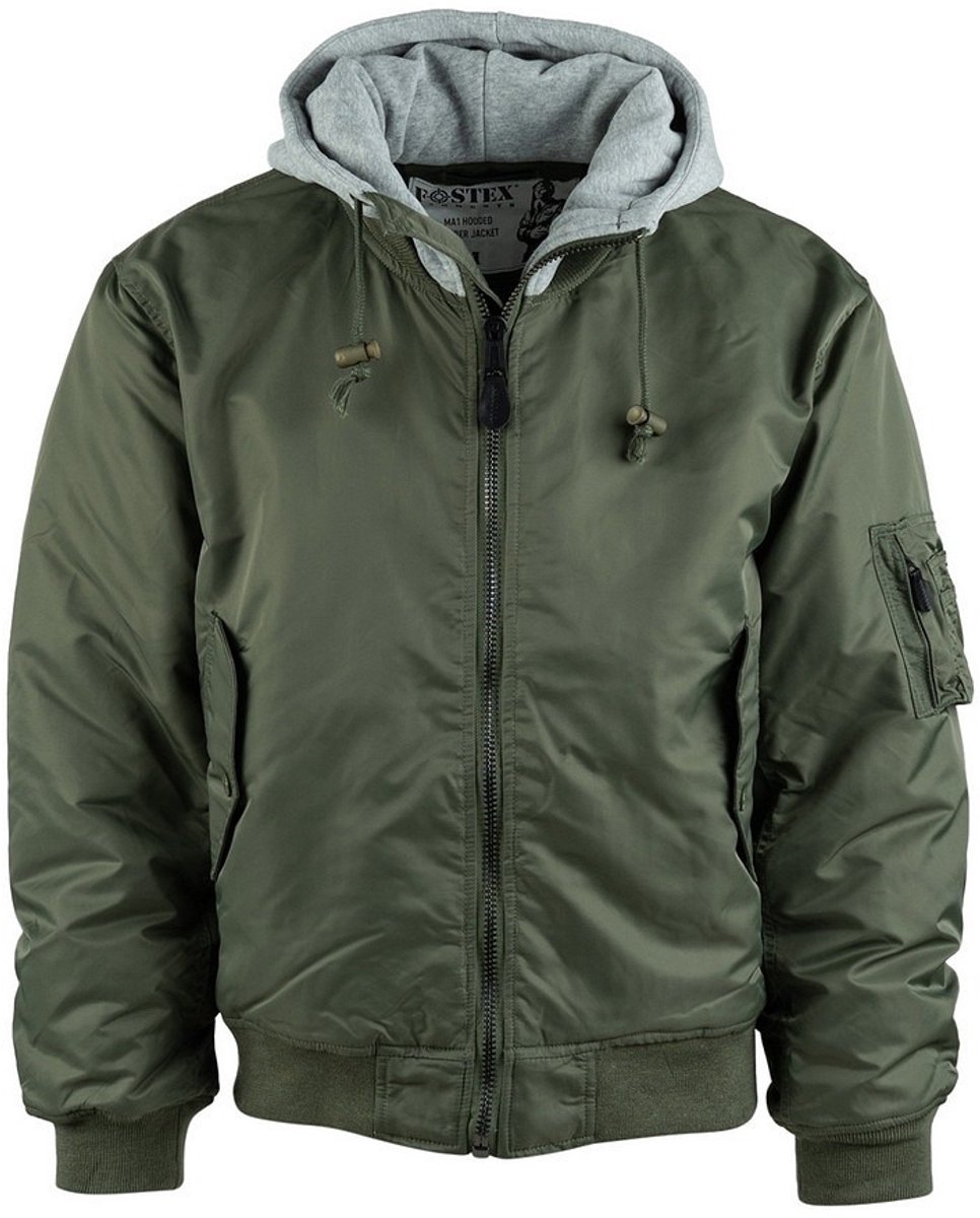 Fostex Ma-1 Hooded Bomber Jack Groen