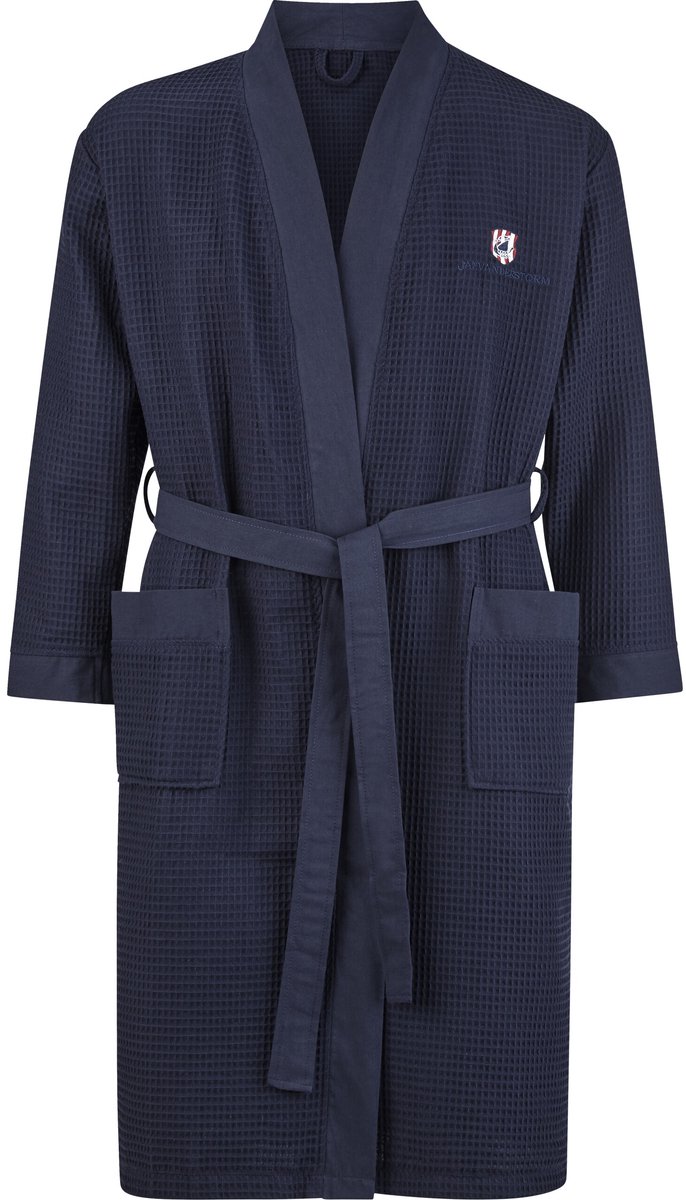 Jan Vanderstorm herren Badjas - 68/70 - donkerblauw - Plus Size