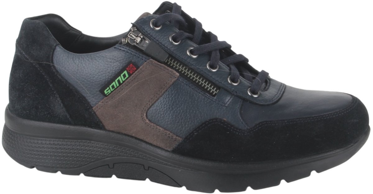 Mephisto Sano - AMORY VELSPORT - Vrije tijdsschoenenHeren veterschoenHeren sneakersCasual - Kleur: Blauw - Maat: 43