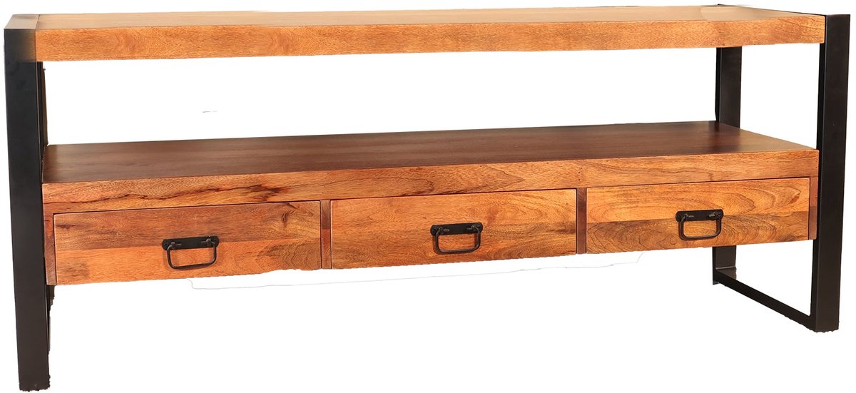 Lizzely Garden & Living Tv meubel bruin mangohout 150cm Linde tv kast duurzaam mango massief hout tv-meubel
