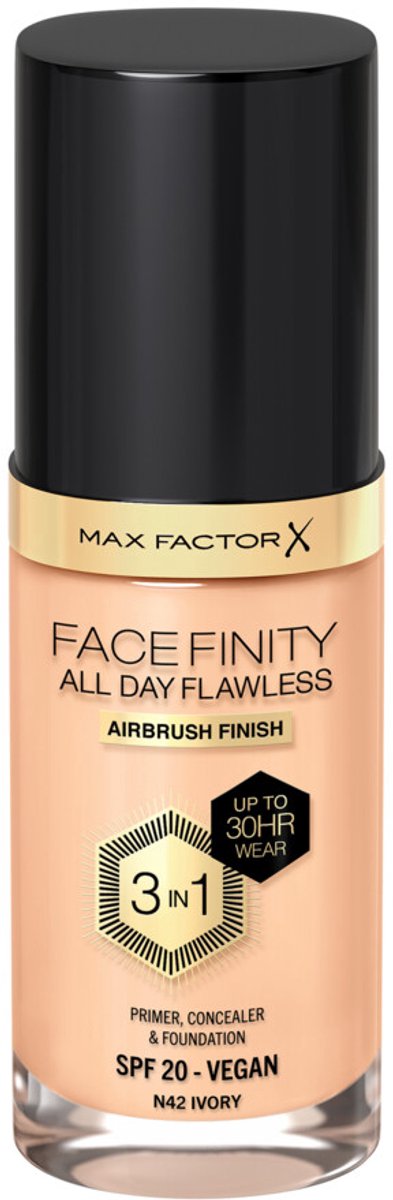 Max Factor - Facefinity All Day Flawless Foundation N42 Ivory - 2 x 34 ml - Voordeelverpakking