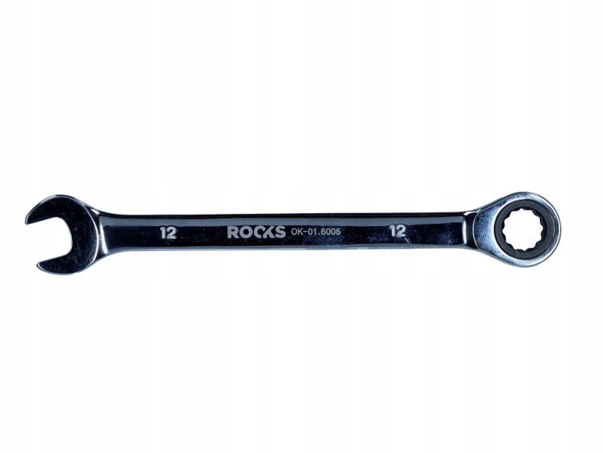Rooks Ringsteeksleutel met Ratel 12 mm CrV6150 Staal