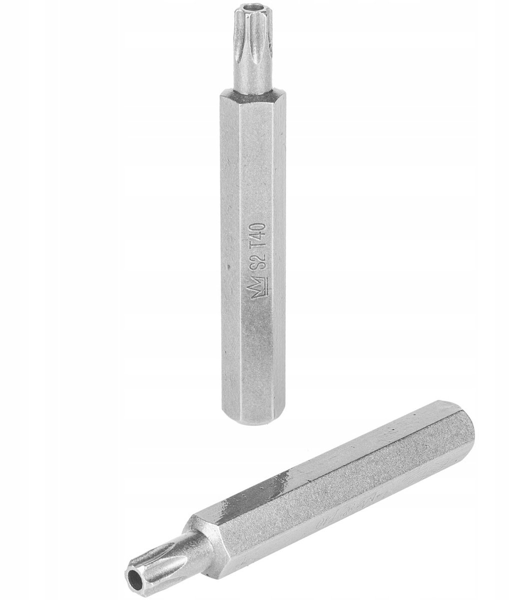 Torx Bit 10mm met Gat 20x75mm S2 Staal